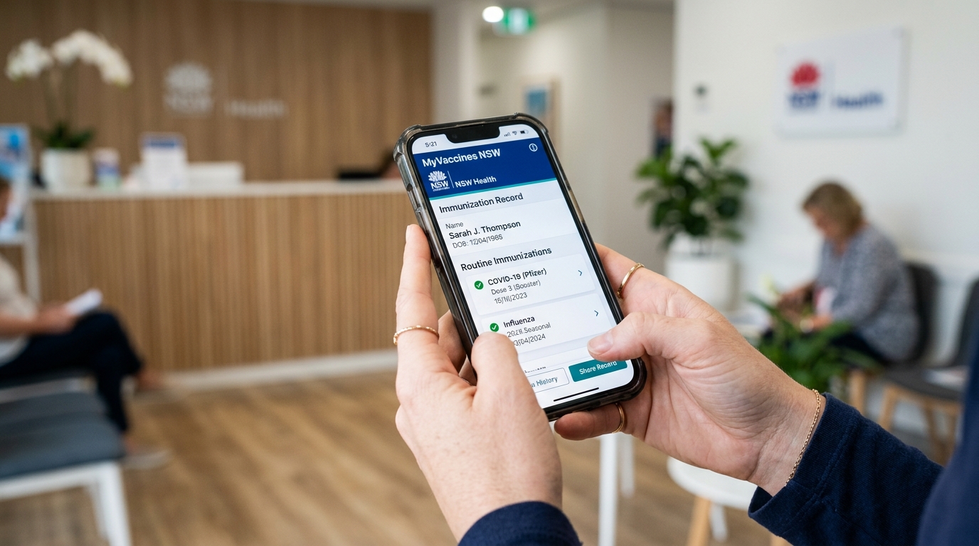 NSW Health Immunisation app on mobile